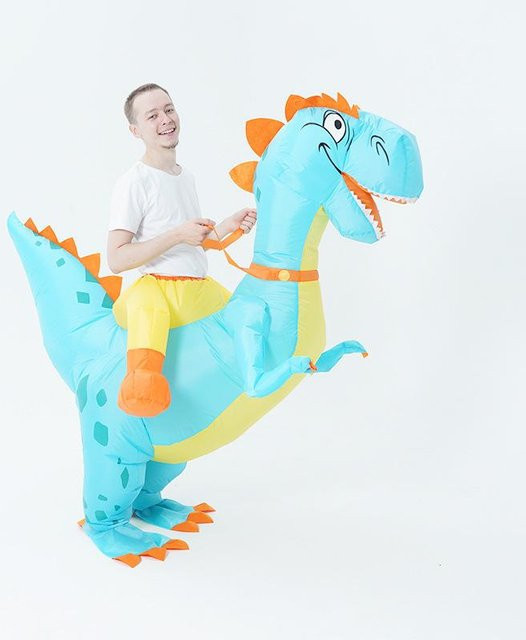 Halloween Dinosaurier Raptors Aufblasbares Puppenkostüm, himmelblau - Bild 1