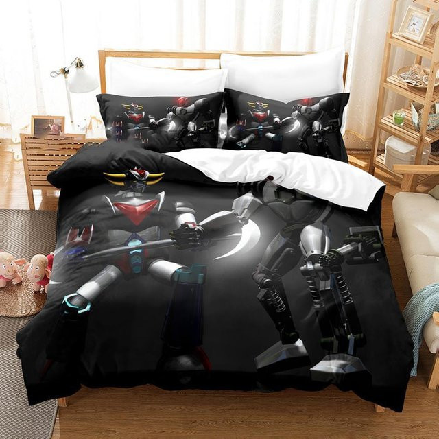 Goldorak Grendizer Bettwäsche-Set mit 3D-Druck von Lodestar, 3-teilig, Farbe: Schwarz, Breite: 140 cm, Länge: 210 cm - Bild 1