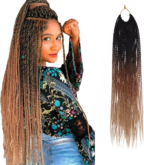 JIAMEISI Synthetisches senegalesisches Twist-Häkelhaar, 45,7 cm, 35 Strähnen - Bild 1