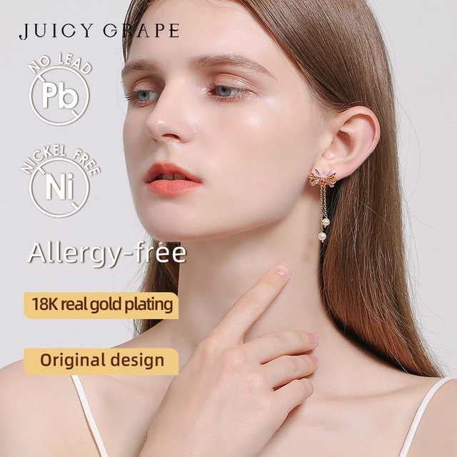 Juicy Grape Ohrhänger 925 Silber, Emaille-Schleife, Bicolor - Bild 1