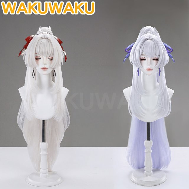 WakuWaku Hiyuki Cosplay Perücke, Silberne Lange Haare, Damen - Bild 1