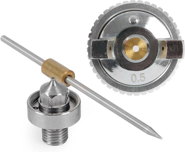Wiltec 3-teiliges Düsen-Set für HVLP Lackierpistolen H2000 in Silber, 0,5 mm - Bild 1
