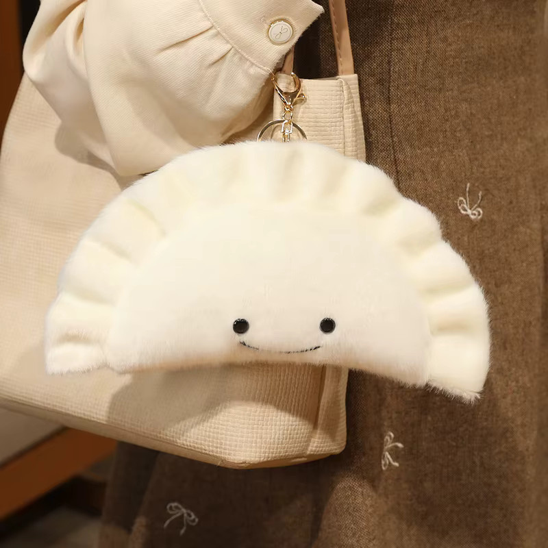 Gegemuchen Pierogi Plüschpuppe, Kawaii Cartoon Dumpling Kissen, Weiß - Bild 3