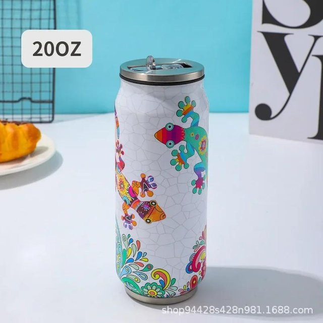 Superme Live Thermoskanne aus 304 Edelstahl mit Strohhalm, 500 ml, Mehrfarbig - Bild 1