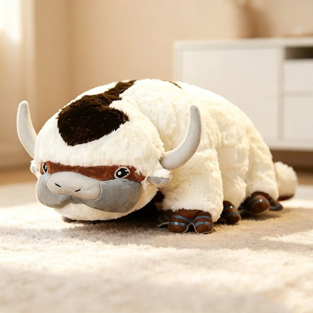 DOYOUDO Appa-Rinder-Plüschspielzeug, Plüsch / Textil, 45 cm, weiß, ab 18 Jahren - Bild 1