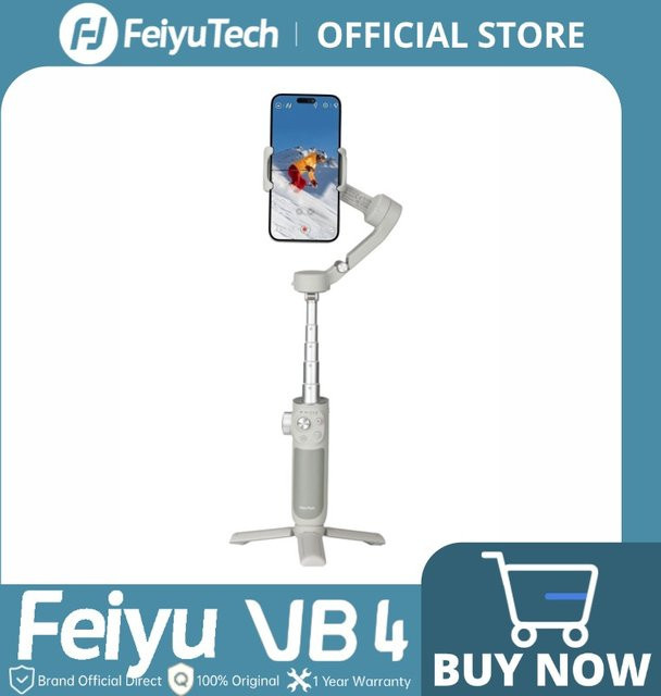 FeiyuTech VB4 Gimbal-Stabilisator für Smartphones mit Gesichtserkennung und integriertem Selfie-Stick für Vlogging, kompatibel mit iPhone 17 Pro Max, Samsung Galaxy und Xiaomi - Bild 1