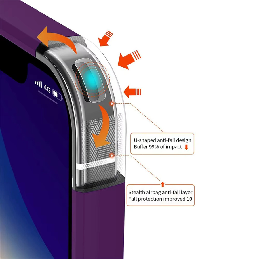 Schutzhülle aus flüssigem Silikon für iPhone 16, 15, 14, 13, 12, 11, Pro, Max, Mini, X, XS, XR, 7, 8 in Dunkelviolett - Bild 4