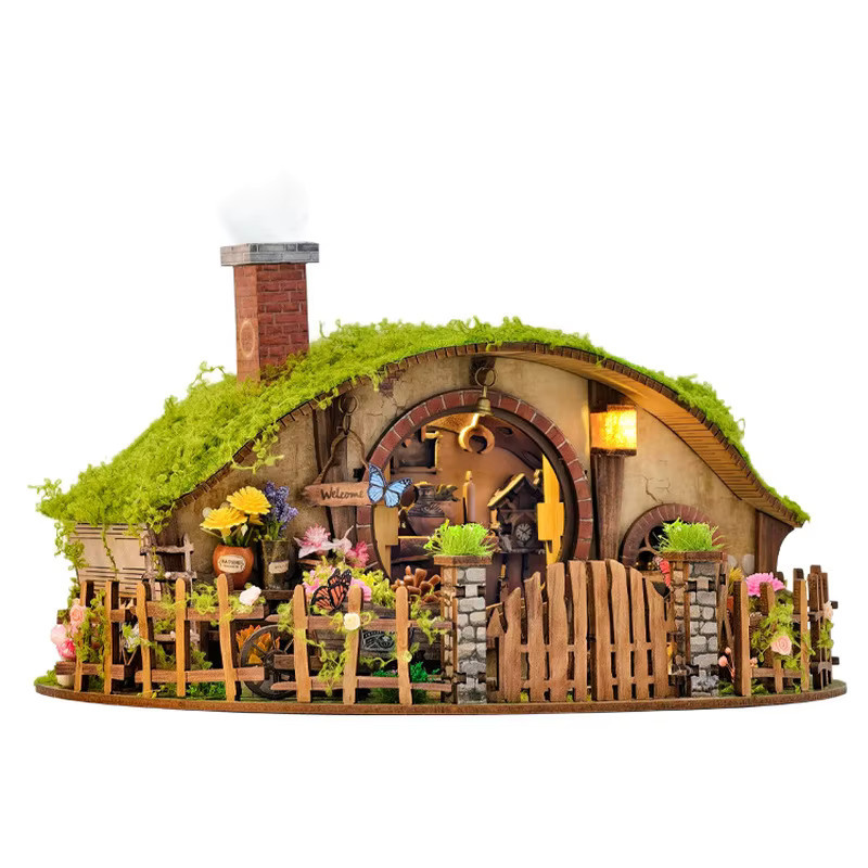 Handgemachte Holz-Miniaturfiguren Magic Ring Haus für deine DIY-Dekoration in Mehrfarben - Bild 4