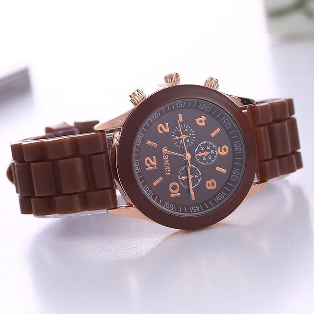 Aloisia Armbanduhr Silikon, Quarz, braun, Damen - Bild 1