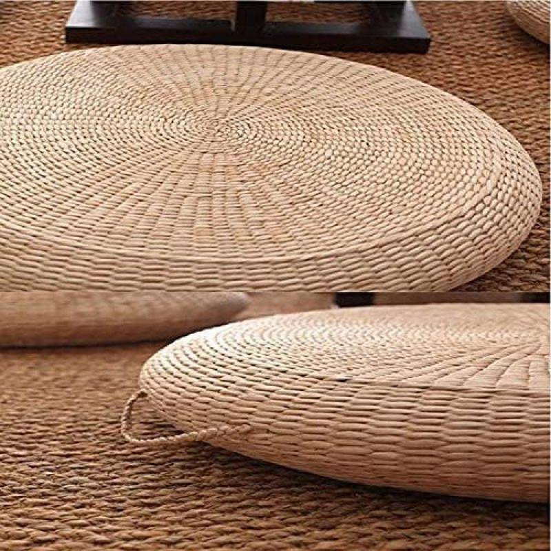 Pig Boutique Futon Sitzkissen aus Naturstroh, rundes Tatami Bodenkissen in Beige, Durchmesser: 40 cm - Bild 5