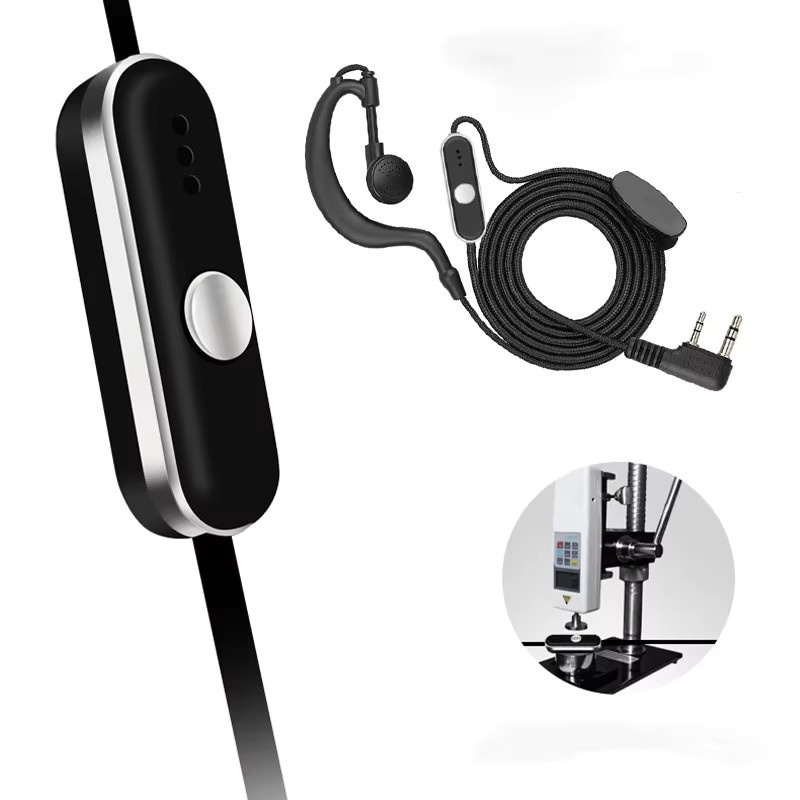 Baofeng In-Ear Walkie Talkie Headset mit Nylon-Geflecht in Schwarz für Kenwood Motorola und Quan Sheng Radios mit 1-poligem oder 2-poligem Anschluss - Bild 2