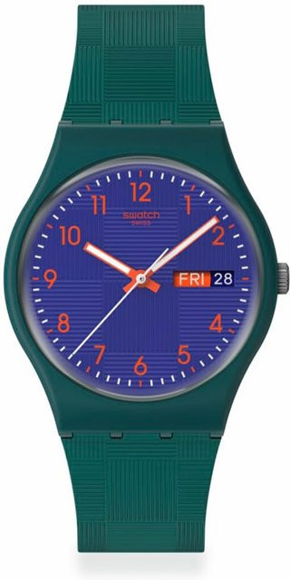 Swatch GENT BIOSOURCED Uhr SO28N706 mit geometrischem Muster in Grün für Erwachsene - Bild 1