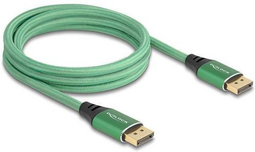 Delock DisplayPort Anschlusskabel in Grün, 2 m Länge, 16K UHD mit vergoldeten Steckkontakten und dreifacher Schirmung - Bild 1