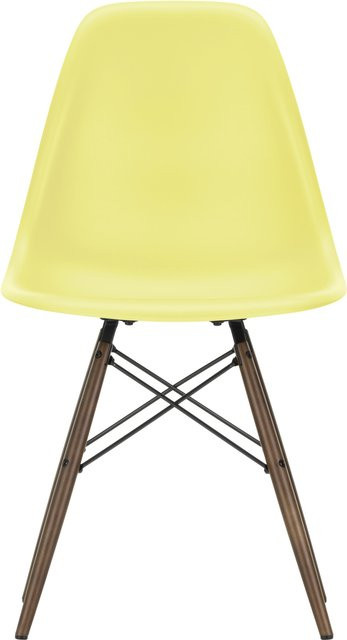Vitra DSW Eames Plastic Side Chair in Gelb mit Holzgestell und mattem Kunststoff - Bild 1