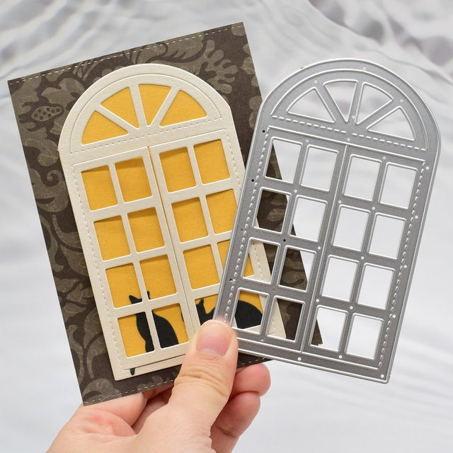 Metall Stanzform Fensterform für Scrapbooking und DIY Handwerk in Silber - Bild 1