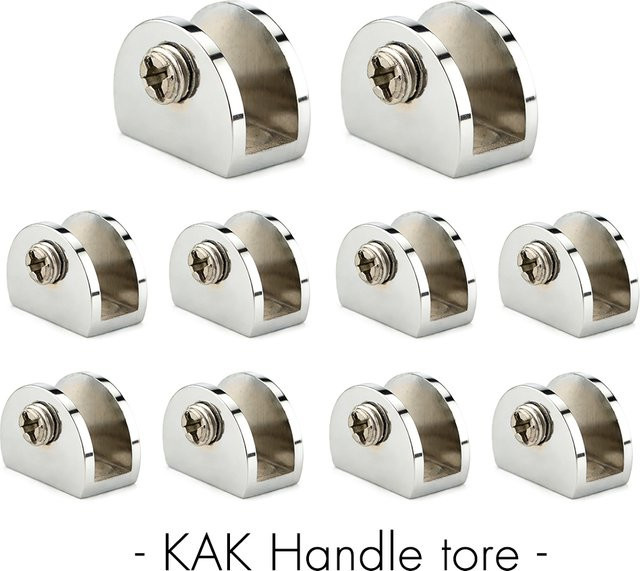 KAK Glashalterungen aus Zinklegierung in Silber, 10 Stück verstellbare Glasklemmen für 8 mm Glas und Eckhalterungsclips - Bild 1
