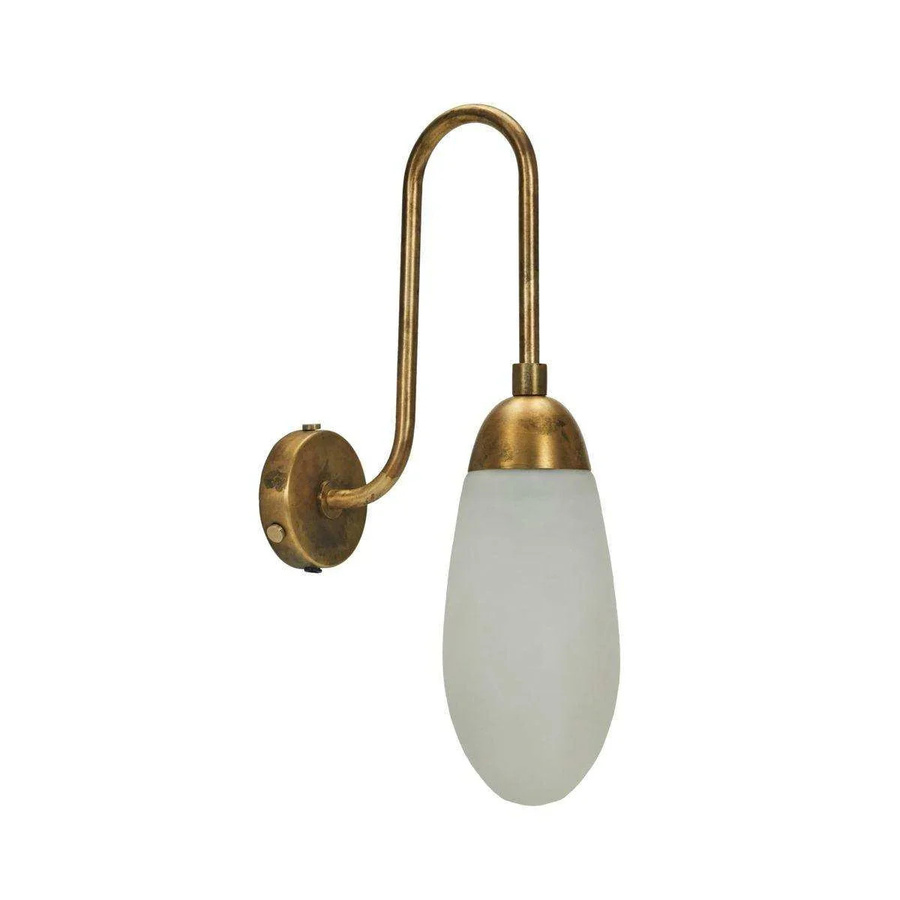 House Doctor Wandleuchte Drop in Bronze mit Opalglas und Messing-Details - Bild 1