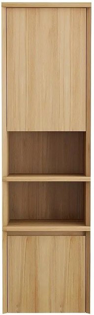 Vente-unique Badschrank Kupang aus Teakholz in Naturfarben Beige B: 40 cm, H: 140 cm, T: 35 cm - Bild 1
