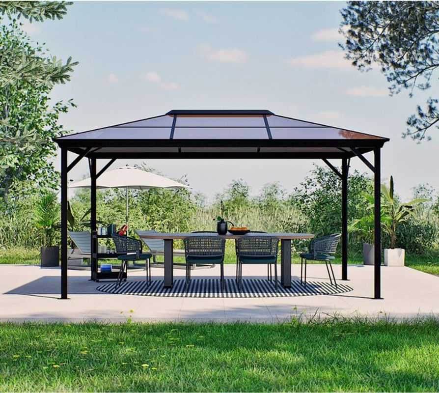 Sojag Aluminium-Pavillon Verona in Anthrazit mit Polycarbonat-Doppelstegplatten, B/T/H: 423 x 298 x 250 cm - Bild 7