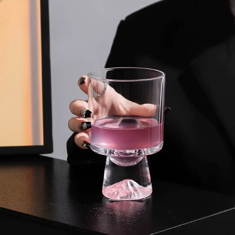 Pink Limited Mountain Glasbecher aus transparentem Glas für Cocktails, Wein, Dessert oder Kaffee - Bild 3