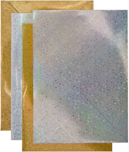 Rico Design Paper Poetry Kartenset Sterne in Gold und Silber B6 - Bild 1