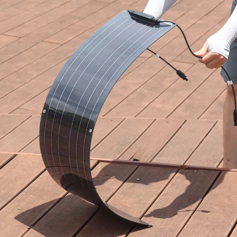 xinpuguang Flexibles Solarpanel 100W 50W 12V Photovoltaikpanel mit Regler in Weiß für Wohnmobil, Boot und Wohnwagen - Bild 1