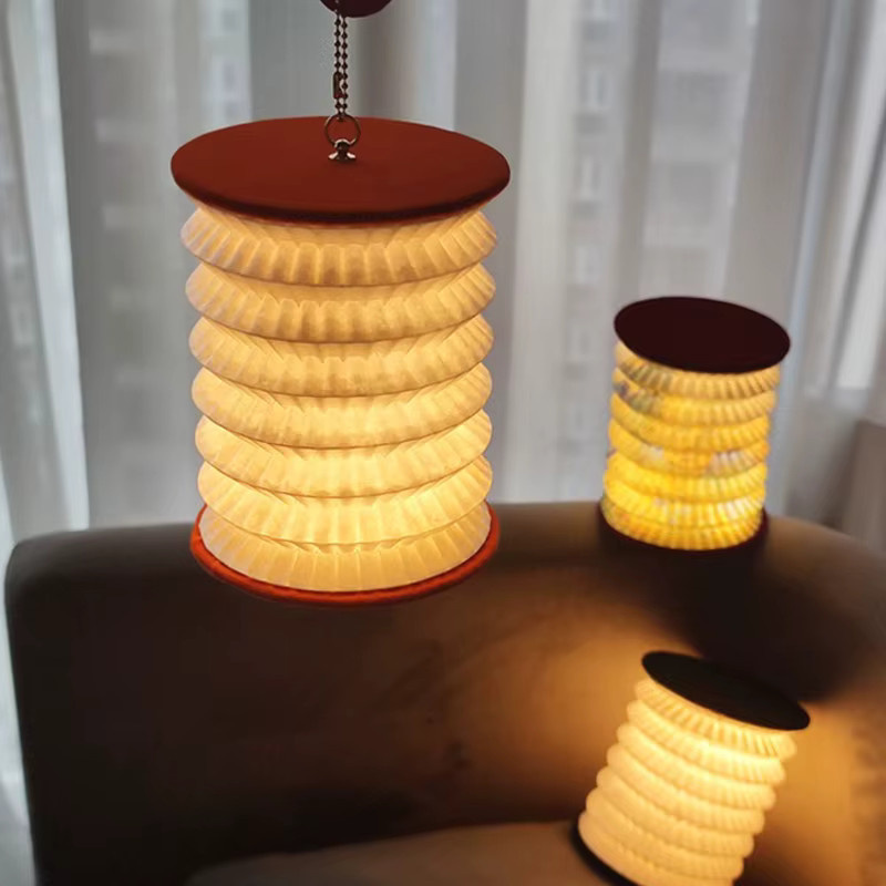 Lyfs LED Buchlampe im japanischen Stil, faltbare USB Nachtlicht-Laterne in Mehrfarben mit warmweißem Licht - Bild 4