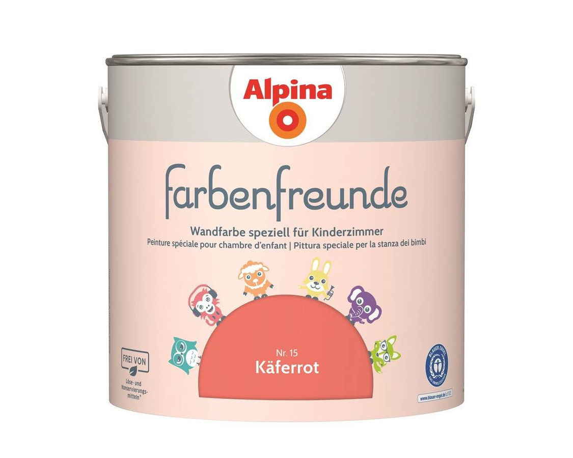 Alpina Farbenfreunde Wandfarbe Käferrot 2,5 l weichmacherfrei und gesundheitsfreundlich - Bild 1