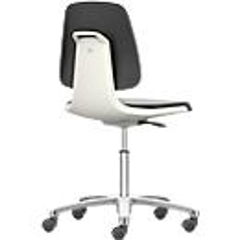 Bimos Arbeitsdrehstuhl Labsit mit Skintec-Polster und Rollen in Weiß, B: 45 cm, T: 42 cm, H: 45-65 cm - Bild 2