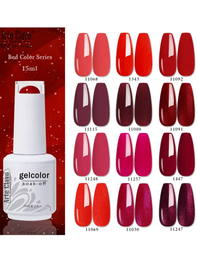 Arte Clavo Gel-Nagellack, rot, glänzend, 15 ml - Bild 3