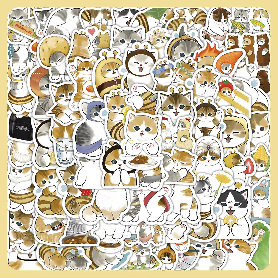 Bandai Mofusand Katzen Cartoon-Aufkleber, 50 Stück - Bild 3