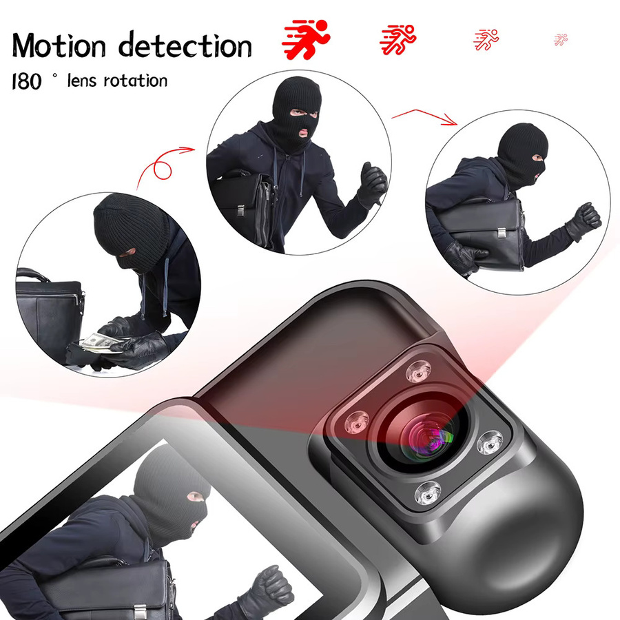 CUGUU Ultra HD 4K Action Kamera mit Wifi und 180 Grad drehbarer Linse, tragbarer Mini Video Rekorder in Schwarz - Bild 6
