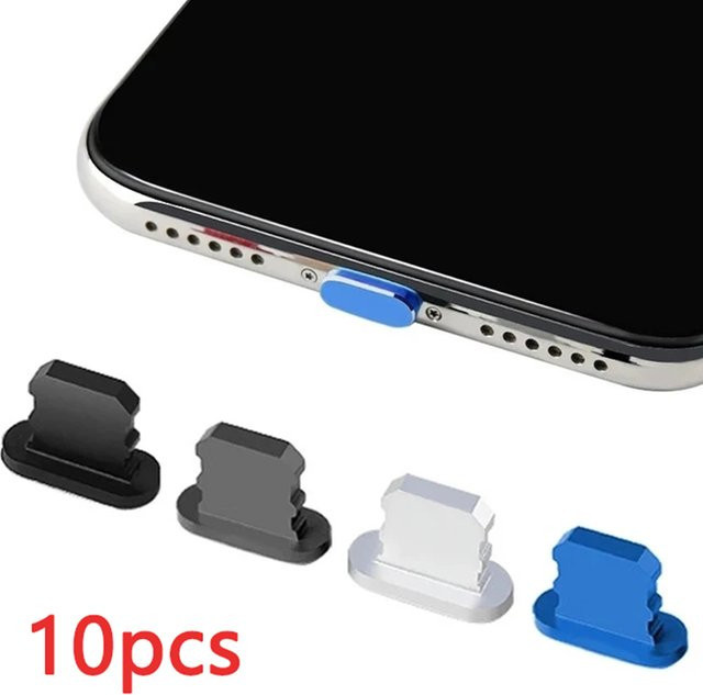 Anti-Staub-Stecker aus Metall für Apple iPhone und iPad in Silber - Bild 1