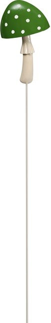 Grüner Gartenstecker Pilz aus Metall Höhe: 85 cm, Breite: 4 cm, Tiefe: 10,5 cm - Bild 1