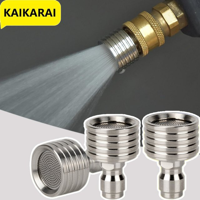 Kaikarai Hochdruck-Waschnüse aus Edelstahl mit 1/4 Schnellanschluss in Silber für die Autoreinigung und Gartenarbeit - Bild 1