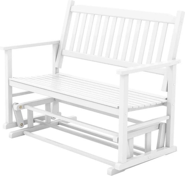 Costway Gartenbank 2-Sitzer aus Holz in Weiß für Garten, Terrasse oder Balkon - Bild 1