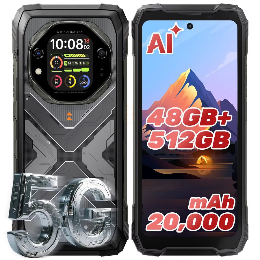 OSCAL TANK 1 5G Robustes Smartphone mit 20000mAh, 6,78 Zoll FHD+ 120Hz Display, 256 GB Speicher, Android 15, GPS und NFC in Orange oder Black - Bild 6