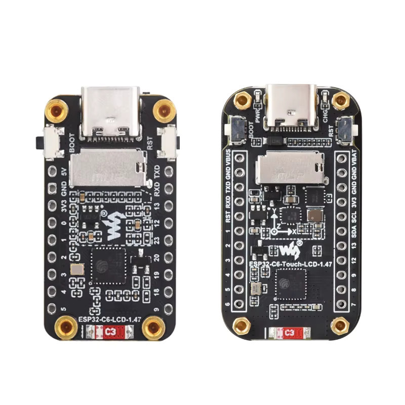 Spotpear ESP32-C6 Modul mit 1,47 Zoll LCD IPS Touch Display 172x320 Pixel, WiFi 6 und Bluetooth, Schwarz - Bild 3