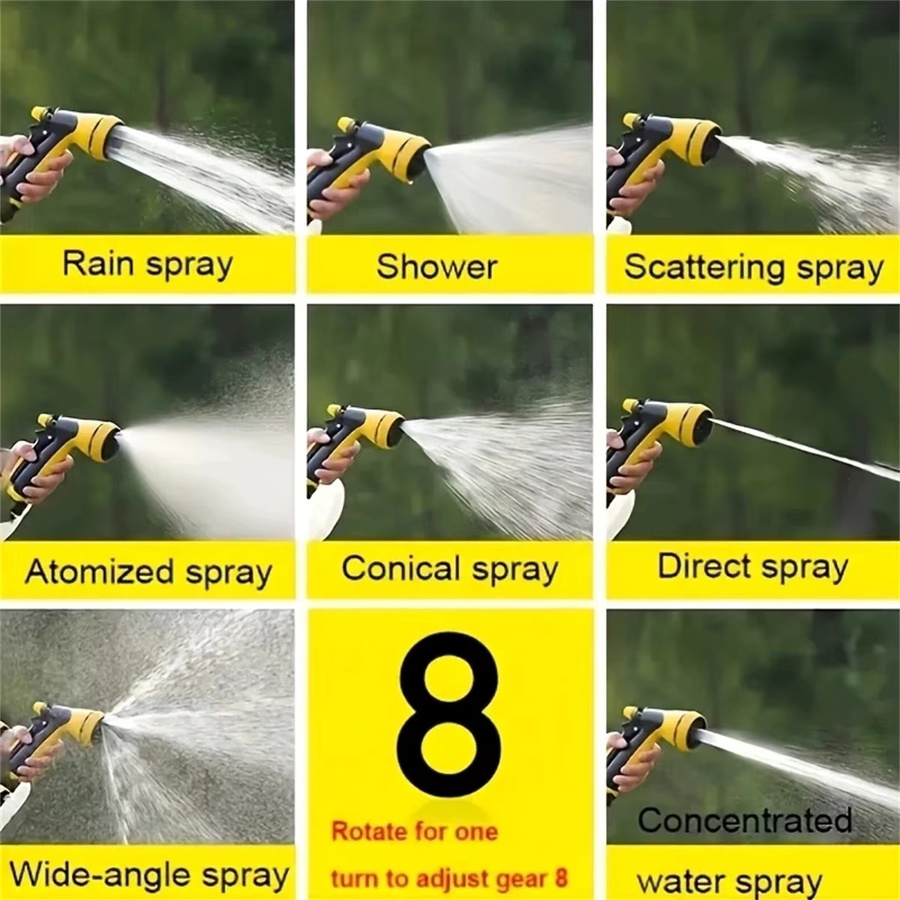 FLOWERS SPRAL Garten-Wasserpistole mit 8 Funktionen in Gelb zur Gartenbewässerung und Autowäsche - Bild 5