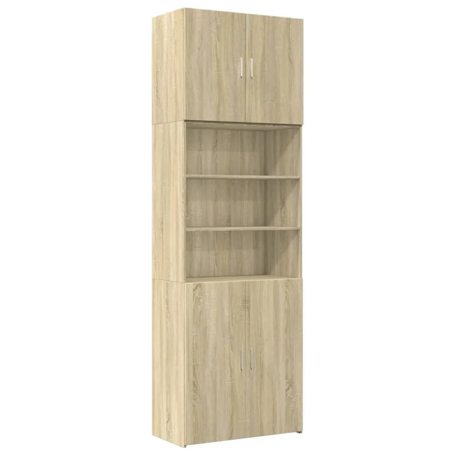 vidaXL Highboard Sonoma-Eiche in Braun und Beige, Modernes Holzregal für Schlafzimmer, Wohnzimmer oder Flur, B/T/H: 80 x 42,5 x 249 cm - Bild 2