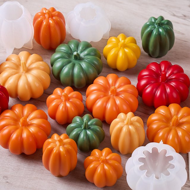 UDOCOOL Silikonform für 3D Kürbis Kerzen DIY Halloween Deko und Aromatherapie Kerzenherstellung - Bild 1