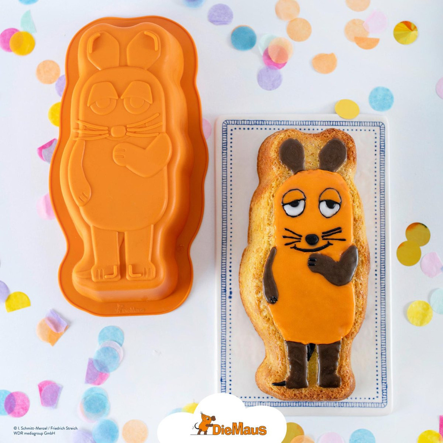 Dr. Oetker Motivbackform Die Maus aus Silikon in Orange, Kastenform mit Antihaftbeschichtung - Bild 2