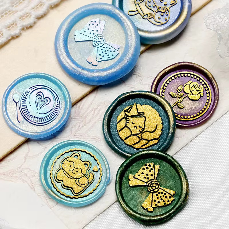 Koala und Suzuki Mini Wachssiegel Stempel mit Tier- und Blumenmustern Durchmesser: 15 mm, Mehrfarbig - Bild 2