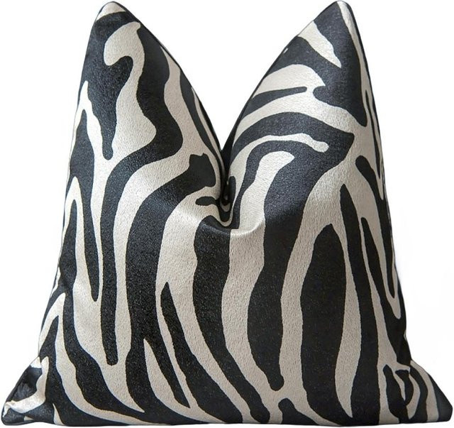 HASE FiFi Dekorative Kissenbezüge mit Leoparden- und Zebra-Muster in Schwarz, B/T/H: 45 x 45 cm - Bild 1