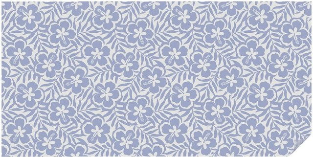 Tulup Fensterfolie Hibiskusblüten in Blau, blickdichte Sichtschutzfolie mit floralem Design, B x H: 200 x 100 cm - Bild 1