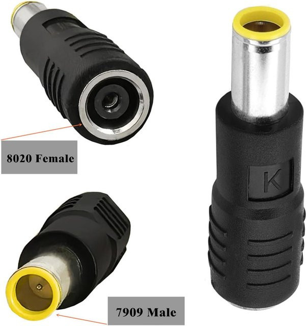 DC 7909 7,9 mm auf DC 8020 Buchsenadapter in Schwarz für Solarpanels und Powerstations - Bild 1