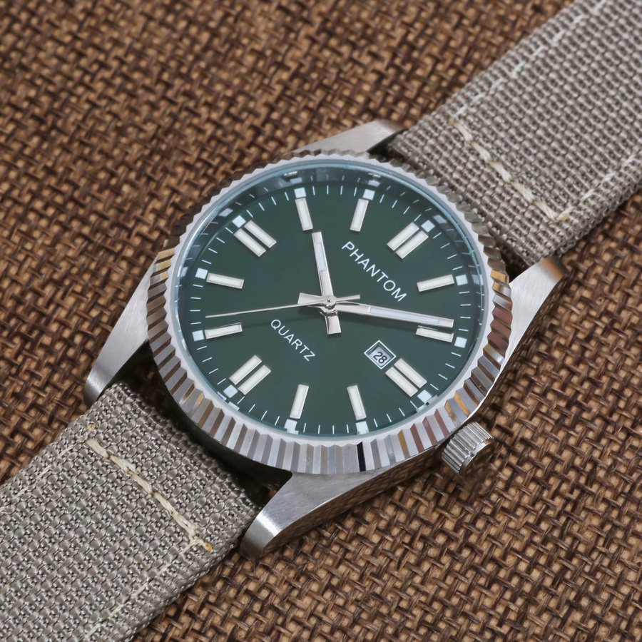 PHANTOM Armbanduhr Quarz, Edelstahl, 35 mm, Grün, Herren - Bild 2