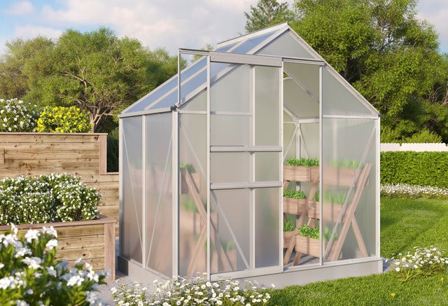 Vitavia Gewächshaus Comet 2500 aus Aluminium mit Polycarbonat-Platten in Silber und Transparent, 2,5 m² - Bild 1