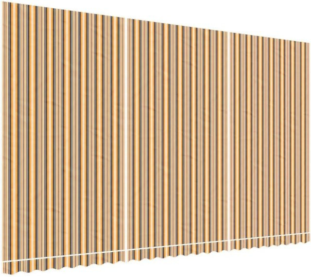 vidaXL Markisenbespannung aus Polyester, Mehrfarbig Gestreift (Orange/Schwarz), B/H: 6 x 3,5 m - Bild 1