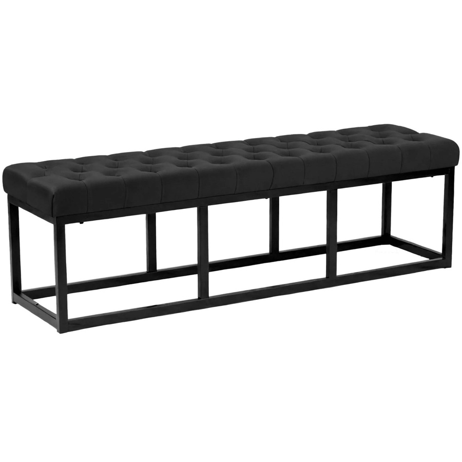 DELUKE Sitzbank MERIDA Polsterbank aus Samt in Schwarz, B/T/H: 150 x 37 x 42 cm - Bild 2